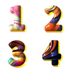 [LINE絵文字] classic number graphic stlye emoji 2の画像