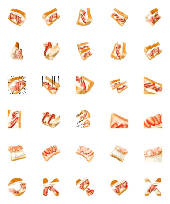 [LINE絵文字]フルーツサンドです いちご パンの画像一覧