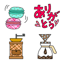 [LINE絵文字] チェック＆ドット柄でひとこと絵文字☆3の画像