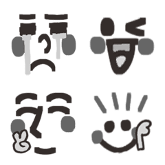 [LINE絵文字] 白黒リアクション。3の画像