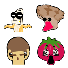 表情豊かな野菜と果物たちの絵文字メイン画像