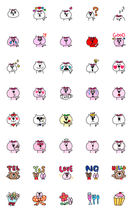 [LINE絵文字]毎日を生きるねこの画像一覧