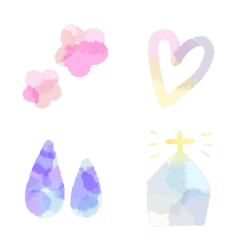 [LINE絵文字] 春はすぐそこ＊シンプル＊水彩カラーの画像