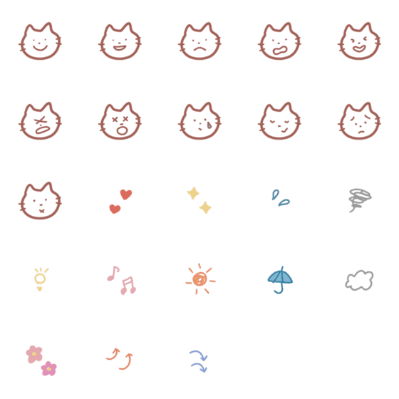 [LINE絵文字]◎ノートの落書きネコちゃん◎の画像一覧