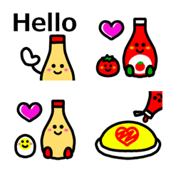 [LINE絵文字] マヨ＆ケチャ♥使いやすい絵文字の画像