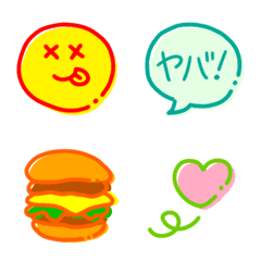 [LINE絵文字] レトロ可愛い♥️ニコニコフェイスの画像