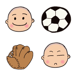 [LINE絵文字] 野球サッカー☆坊主頭boyの画像