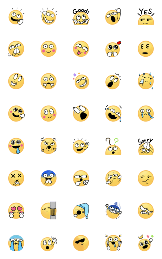 [LINE絵文字]顔文字スマイルEMOJI3の画像一覧