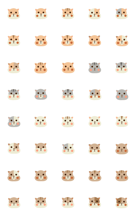 [LINE絵文字]Cute Hamster-faceの画像一覧