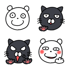 [LINE絵文字] 手描きのクマとネコの画像