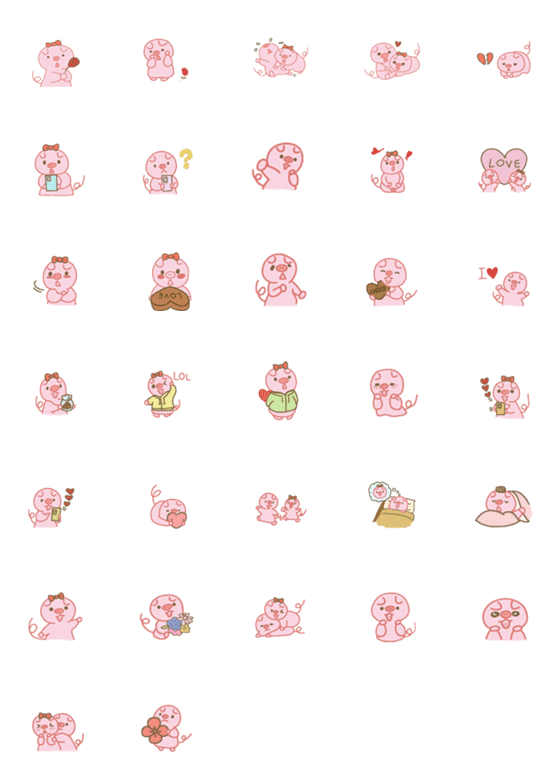 [LINE絵文字]恋にピンクのブタの画像一覧