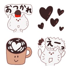 [LINE絵文字] チョコ好きさんへ♡チョコ色ねこ絵文字の画像