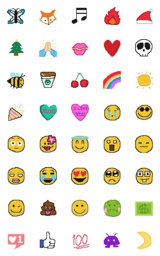 [LINE絵文字]ピクセルえもじの画像一覧