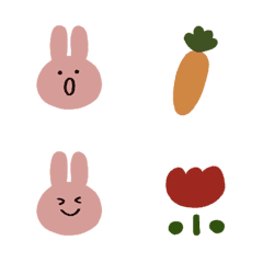 [LINE絵文字] うさぎとにんじん絵文字の画像