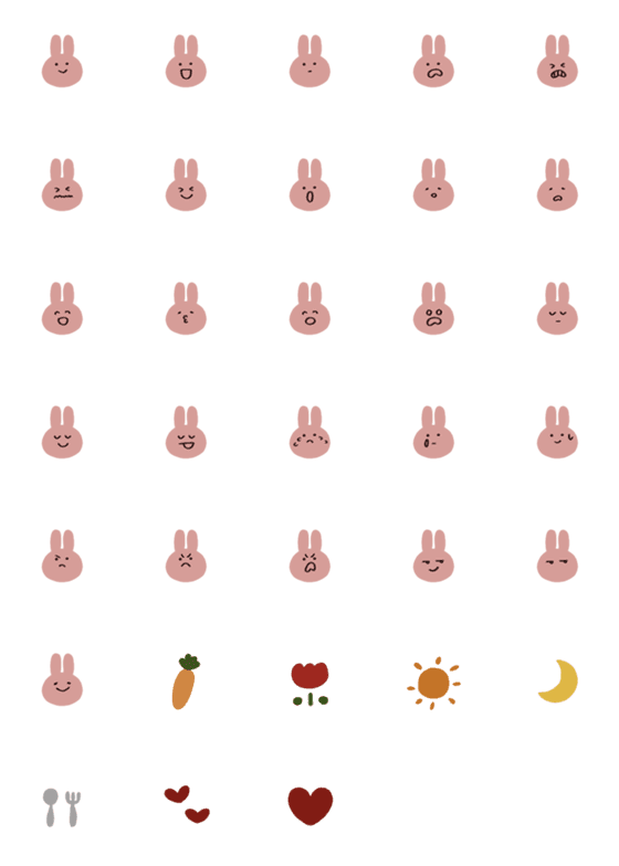 [LINE絵文字]うさぎとにんじん絵文字の画像一覧