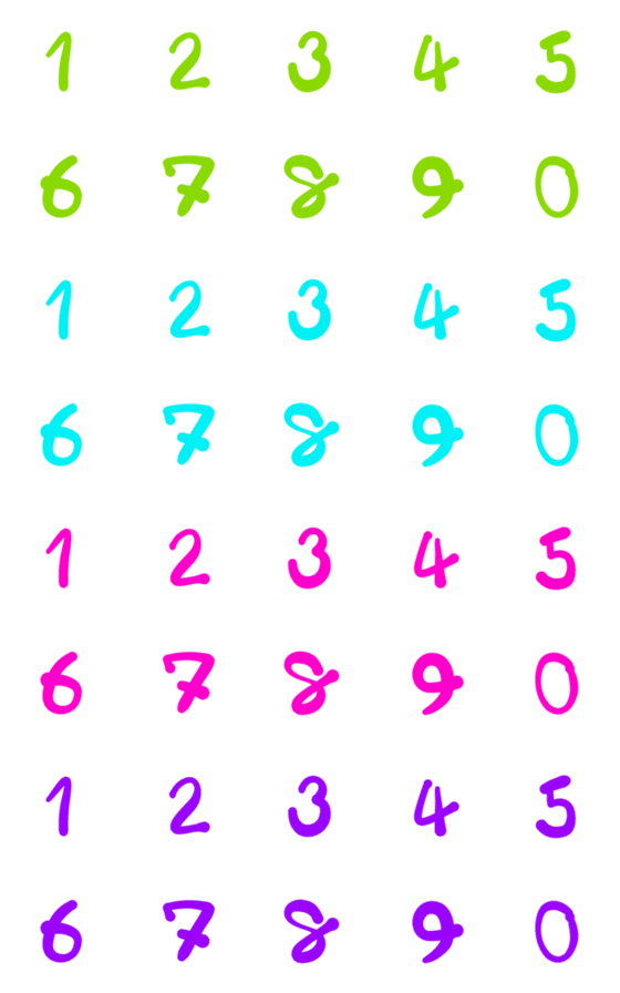 [LINE絵文字]number classic neon funny emojiの画像一覧