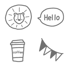 ちっち製作所の線画絵文字の絵文字メイン画像