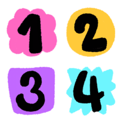 [LINE絵文字] Number black colorful pencil emojiの画像