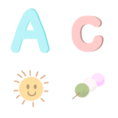 [LINE絵文字] Pastel English emojiの画像