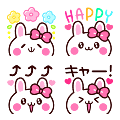 [LINE絵文字] ラブリーうさちゃん♡一言セット♡の画像