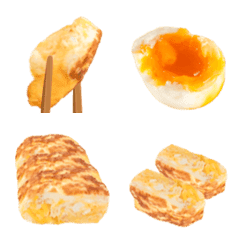 [LINE絵文字] たまご焼き と ゆで卵の画像