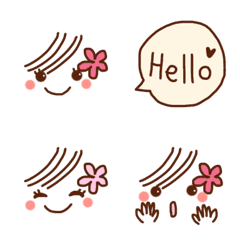 [LINE絵文字] かわいい顔文字＆吹き出しの画像