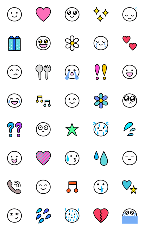 [LINE絵文字]♡ くっきりスマイル ♡の画像一覧