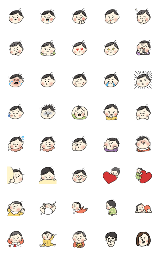 [LINE絵文字]ふさふさ赤ちゃんの画像一覧