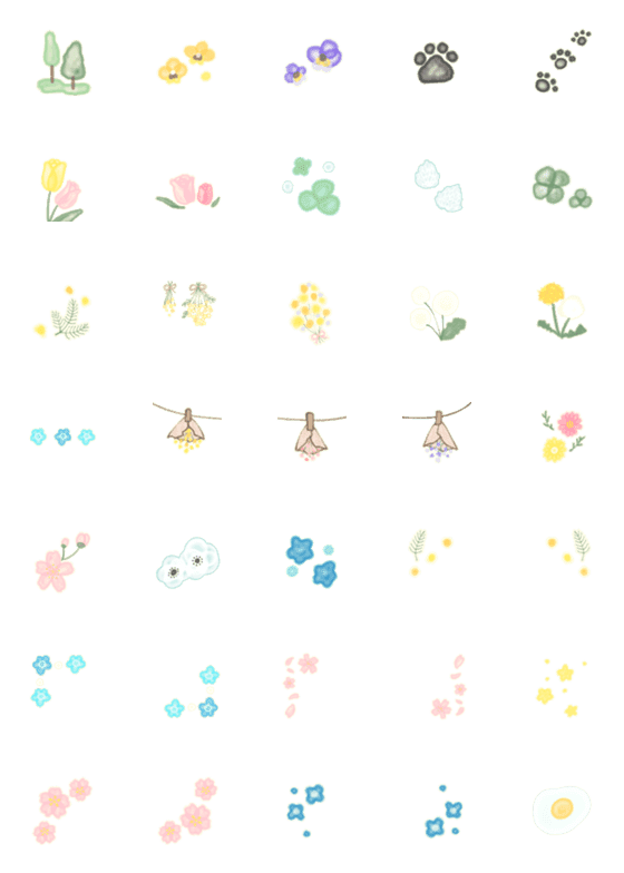[LINE絵文字]春の花々の画像一覧