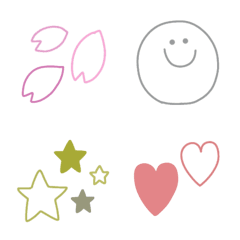 [LINE絵文字] くすみ線画絵文字の画像