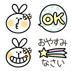 [LINE絵文字] くっきりうさぎちゃんのゆるかわ絵文字の画像