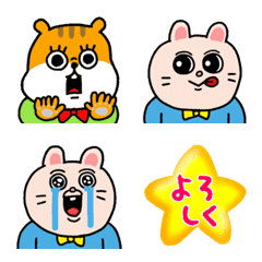 [LINE絵文字] 癒しのリス＆ウサギの画像