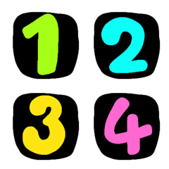[LINE絵文字] Number black colorful neon emojiの画像