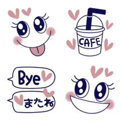 [LINE絵文字] くすみピンク4♡あざと可愛いシンプルの画像