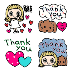 [LINE絵文字] かわいいシンプル英語絵文字30の画像