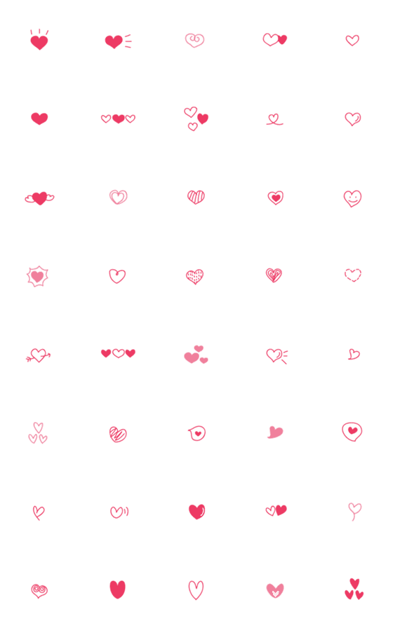 [LINE絵文字]cute heart and love Emoji-2の画像一覧