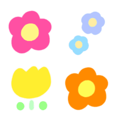 [LINE絵文字] カラフルなお花たちの画像