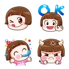 [LINE絵文字] Happy girl-emojiの画像