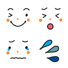 [LINE絵文字] シンプルお顔の絵文字の画像