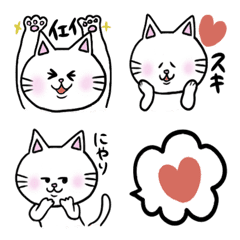 [LINE絵文字] しろっこにゃんこの画像