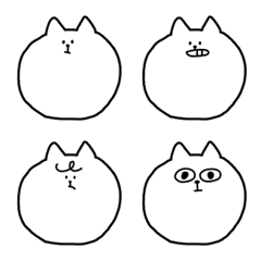 [LINE絵文字] 素朴な顔のネコ絵文字の画像