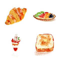 [LINE絵文字] おいしいパンとスイーツの絵文字の画像