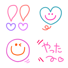 [LINE絵文字] ❤️ポップ＆カラフルかわいい❤️の画像