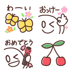 [LINE絵文字] 使える♡シンプル絵文字【春】の画像