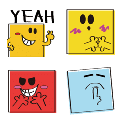 [LINE絵文字] カクカク四角の画像