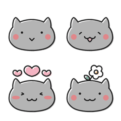 黒猫 かーすけ 絵文字 (顔)の絵文字メイン画像