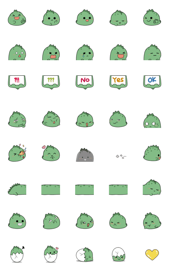 [LINE絵文字]Green Saurus emojiの画像一覧