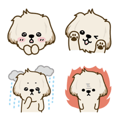 [LINE絵文字] マルシーズーふわコメちゃんの日常絵文字3の画像