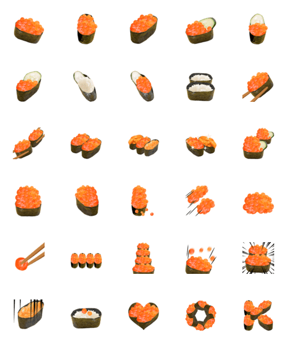 [LINE絵文字]いくらのお寿司ですの画像一覧