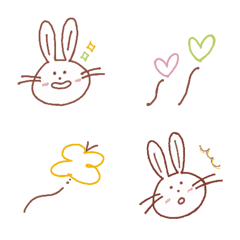 [LINE絵文字] シンプル♡ゆるかわいいウサギの絵文字の画像